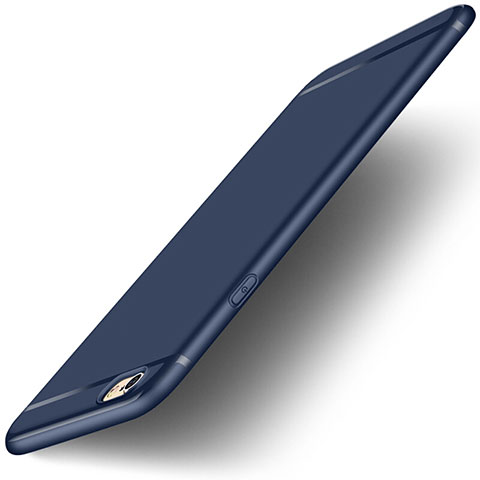 Funda Silicona Ultrafina Goma con Anillo de dedo Soporte para Apple iPhone 6 Azul