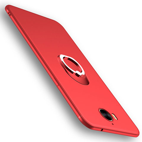 Funda Silicona Ultrafina Goma con Anillo de dedo Soporte para Huawei Y5 III Y5 3 Rojo