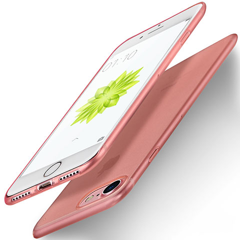 Funda Silicona Ultrafina Goma para Apple iPhone 7 Oro Rosa