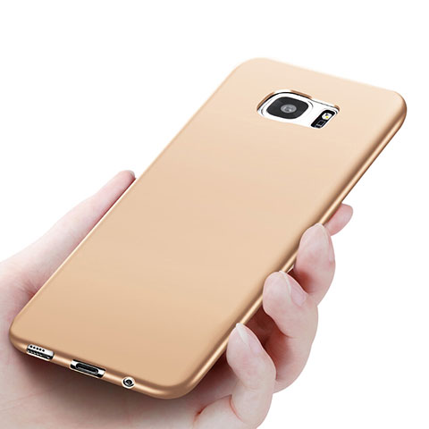 Funda Silicona Ultrafina Goma R06 para Samsung Galaxy S7 Edge G935F Oro