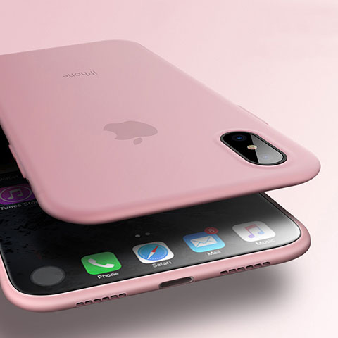 Funda Silicona Ultrafina Goma S07 para Apple iPhone Xs Max Rosa