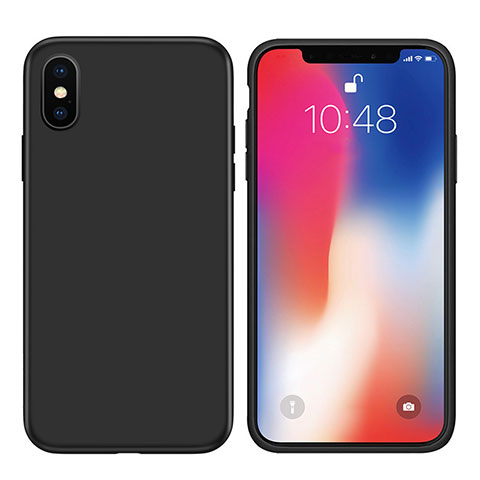 Funda Silicona Ultrafina Goma S11 para Apple iPhone Xs Negro