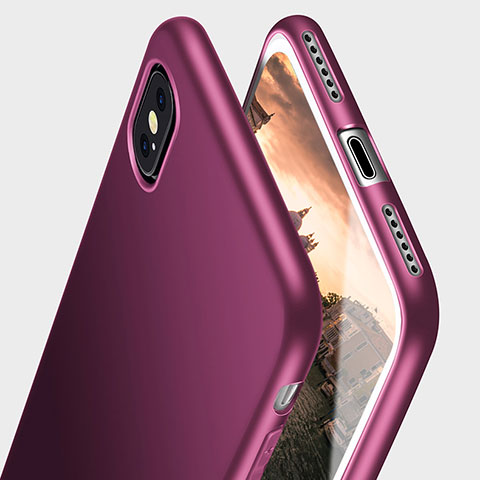 Funda Silicona Ultrafina Goma S15 para Apple iPhone Xs Morado