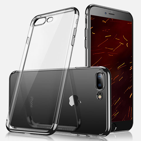 Funda Silicona Ultrafina Transparente A07 para Apple iPhone 7 Plus Negro