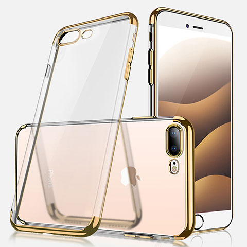 Funda Silicona Ultrafina Transparente A07 para Apple iPhone 7 Plus Oro