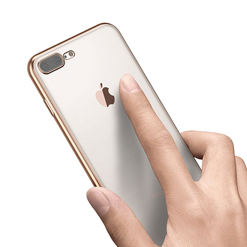 Funda Silicona Ultrafina Transparente A21 para Apple iPhone 7 Plus Oro