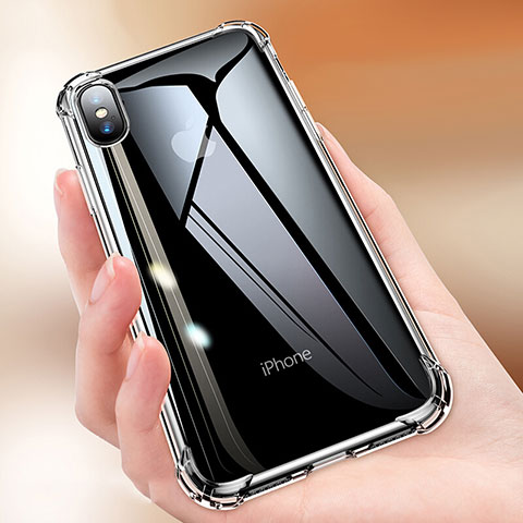 Funda Silicona Ultrafina Transparente C15 para Apple iPhone X Negro