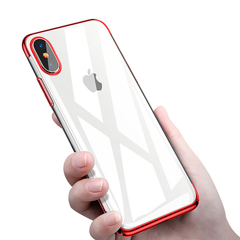 Funda Silicona Ultrafina Transparente C16 para Apple iPhone X Rojo