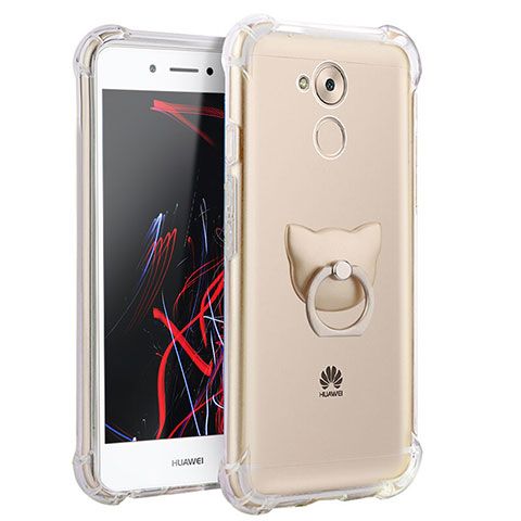 Funda Silicona Ultrafina Transparente con Anillo de dedo Soporte para Huawei Honor 6C Claro