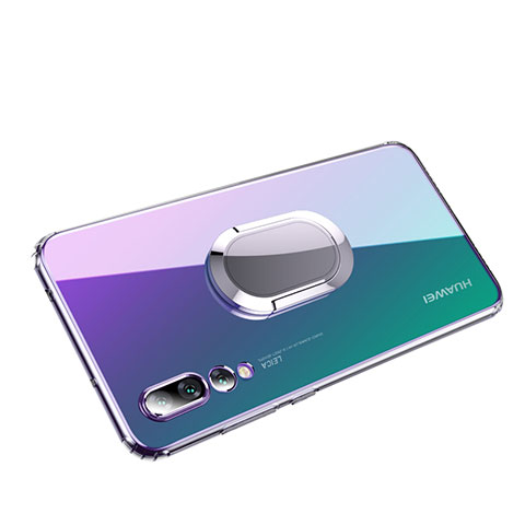 Funda Silicona Ultrafina Transparente con Anillo de dedo Soporte para Huawei P20 Pro Claro