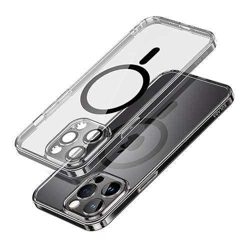 Funda Silicona Ultrafina Transparente con Mag-Safe Magnetic LD1 para Apple iPhone 13 Pro Max Negro