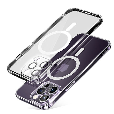 Funda Silicona Ultrafina Transparente con Mag-Safe Magnetic LD1 para Apple iPhone 14 Pro Max Claro