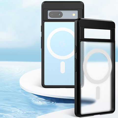 Funda Silicona Ultrafina Transparente con Mag-Safe Magnetic P01 para Google Pixel 7a 5G Negro