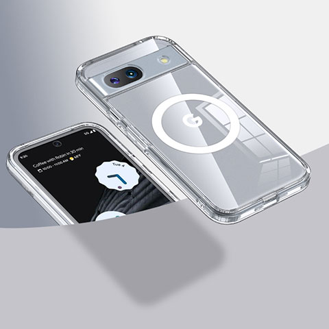 Funda Silicona Ultrafina Transparente con Mag-Safe Magnetic QK1 para Google Pixel 8a 5G Claro