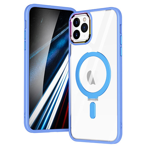 Funda Silicona Ultrafina Transparente con Mag-Safe Magnetic SD1 para Apple iPhone 11 Pro Max Azul Cielo