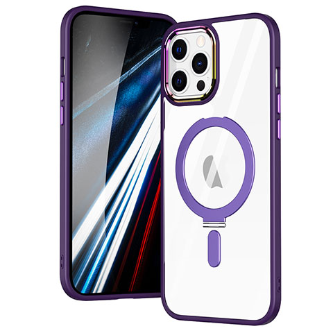 Funda Silicona Ultrafina Transparente con Mag-Safe Magnetic SD1 para Apple iPhone 12 Pro Morado