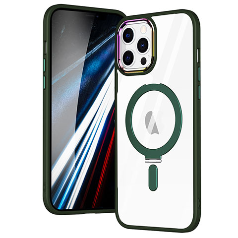 Funda Silicona Ultrafina Transparente con Mag-Safe Magnetic SD1 para Apple iPhone 12 Pro Verde