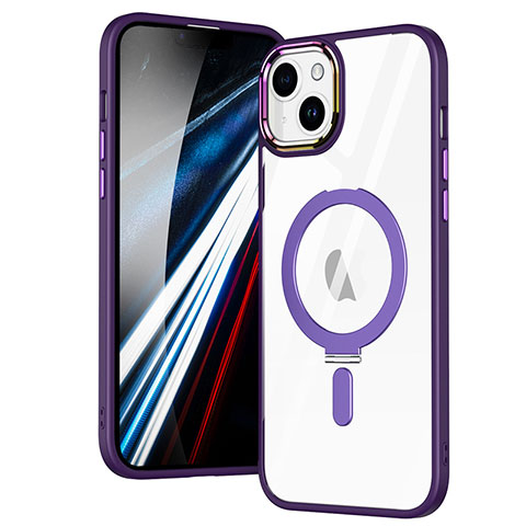 Funda Silicona Ultrafina Transparente con Mag-Safe Magnetic SD1 para Apple iPhone 13 Morado