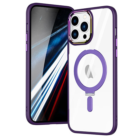 Funda Silicona Ultrafina Transparente con Mag-Safe Magnetic SD1 para Apple iPhone 13 Pro Morado