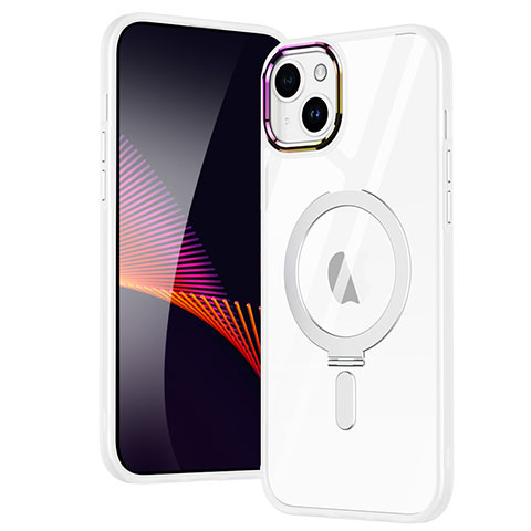 Funda Silicona Ultrafina Transparente con Mag-Safe Magnetic SD1 para Apple iPhone 15 Plus Plata