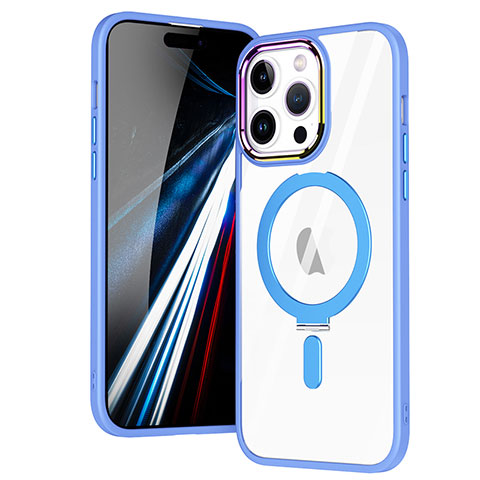 Funda Silicona Ultrafina Transparente con Mag-Safe Magnetic SD1 para Apple iPhone 15 Pro Azul Cielo