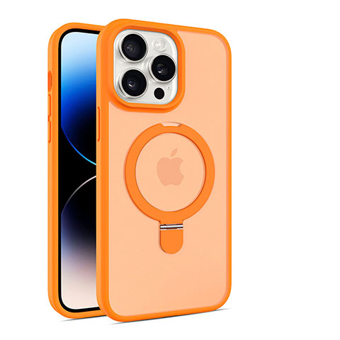 Funda Silicona Ultrafina Transparente con Mag-Safe Magnetic T02 para Apple iPhone 16 Pro Max Naranja