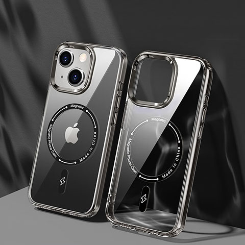 Funda Silicona Ultrafina Transparente con Mag-Safe Magnetic TB1 para Apple iPhone 15 Gris