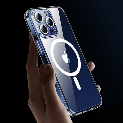 Funda Silicona Ultrafina Transparente con Mag-Safe Magnetic XD9 para Apple iPhone 15 Pro Claro