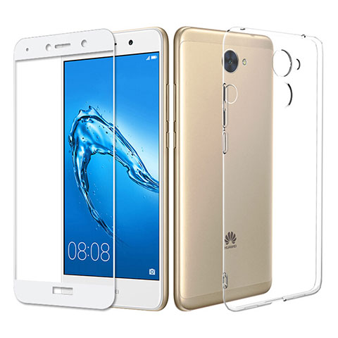 Funda Silicona Ultrafina Transparente con Protector de Pantalla para Huawei Enjoy 7 Plus Claro