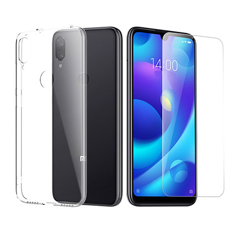 Funda Silicona Ultrafina Transparente con Protector de Pantalla para Xiaomi Mi Play 4G Claro