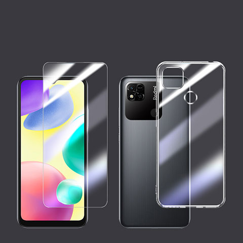 Funda Silicona Ultrafina Transparente con Protector de Pantalla para Xiaomi Redmi 9 India Claro