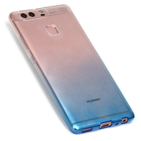 Funda Silicona Ultrafina Transparente Gradiente G01 para Huawei P9 Azul