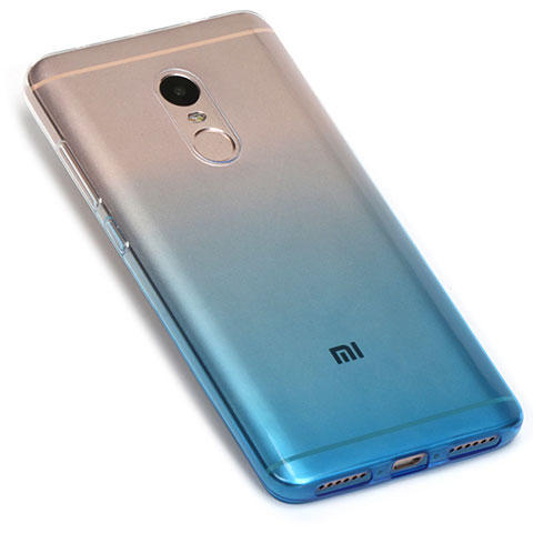 Funda Silicona Ultrafina Transparente Gradiente G01 para Xiaomi Redmi Note 4 Azul