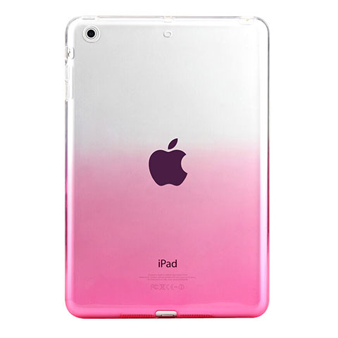 Funda Silicona Ultrafina Transparente Gradiente para Apple iPad Mini 3 Rosa