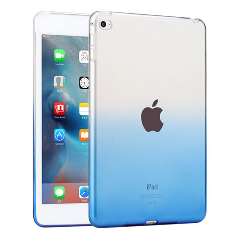 Funda Silicona Ultrafina Transparente Gradiente para Apple iPad Mini 4 Azul