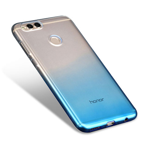 Funda Silicona Ultrafina Transparente Gradiente para Huawei Honor V10 Azul Cielo