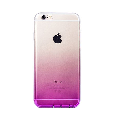 Funda Silicona Ultrafina Transparente Gradiente Z01 para Apple iPhone 6 Plus Morado