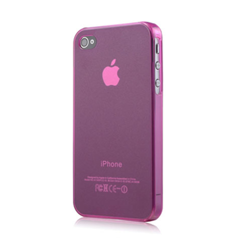 Funda Silicona Ultrafina Transparente Mate para Apple iPhone 4 Rosa