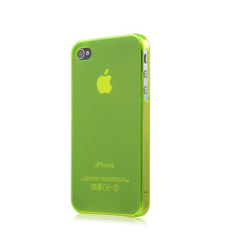 Funda Silicona Ultrafina Transparente Mate para Apple iPhone 4S Verde