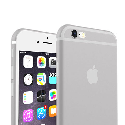 Funda Silicona Ultrafina Transparente Mate para Apple iPhone 6S Plus Gris