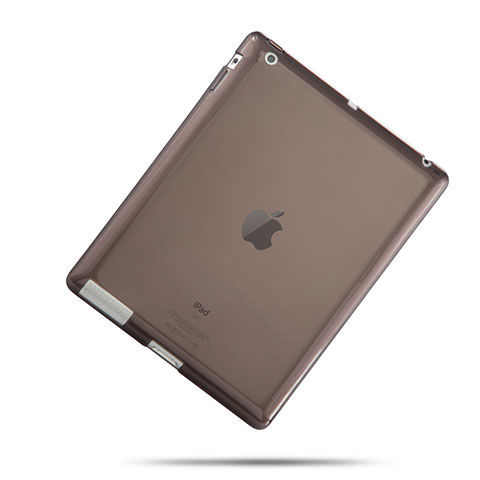 Funda Silicona Ultrafina Transparente para Apple iPad 4 Gris