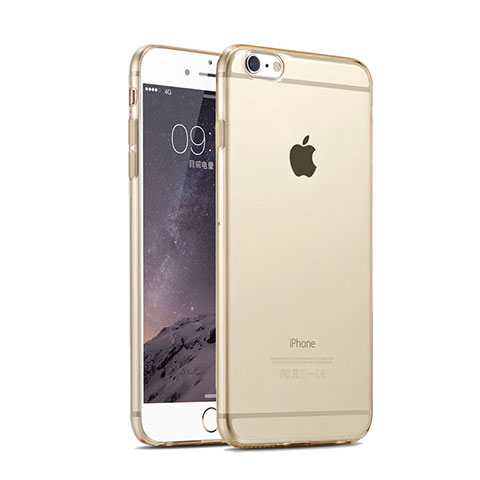 Funda Silicona Ultrafina Transparente para Apple iPhone 6 Plus Oro