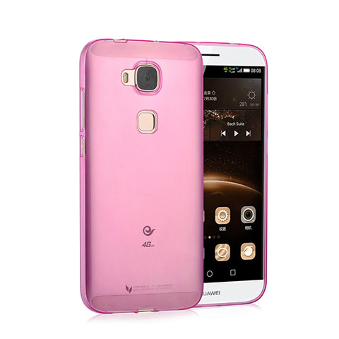 Funda Silicona Ultrafina Transparente para Huawei G7 Plus Rosa