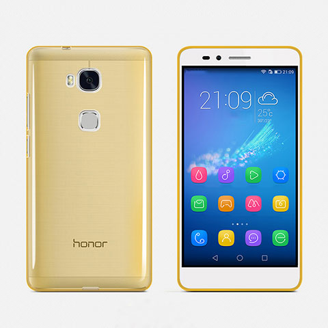 Funda Silicona Ultrafina Transparente para Huawei GR5 Oro