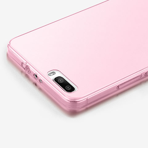 Funda Silicona Ultrafina Transparente para Huawei Honor 6 Plus Rosa