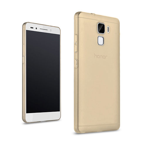 Funda Silicona Ultrafina Transparente para Huawei Honor 7 Dual SIM Oro