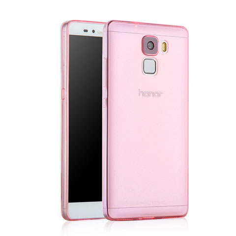 Funda Silicona Ultrafina Transparente para Huawei Honor 7 Dual SIM Rosa