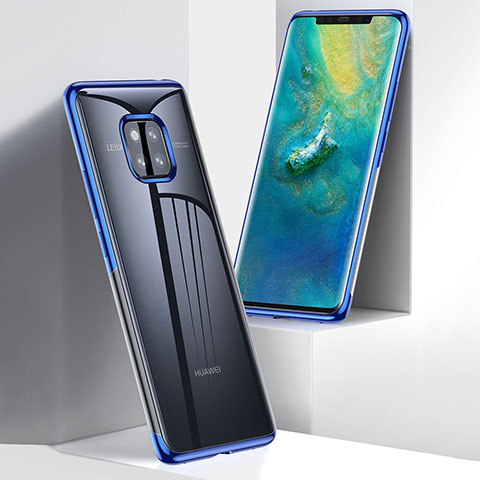 Funda Silicona Ultrafina Transparente para Huawei Mate 20 Pro Azul