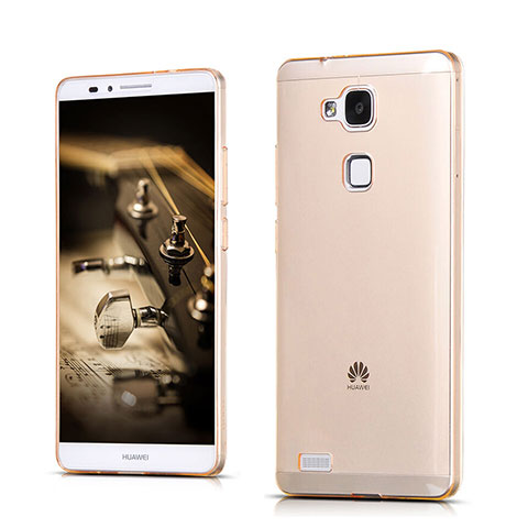 Funda Silicona Ultrafina Transparente para Huawei Mate 7 Oro