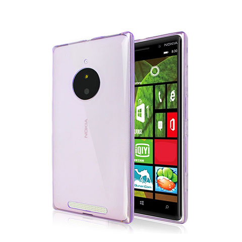 Funda Silicona Ultrafina Transparente para Nokia Lumia 830 Morado